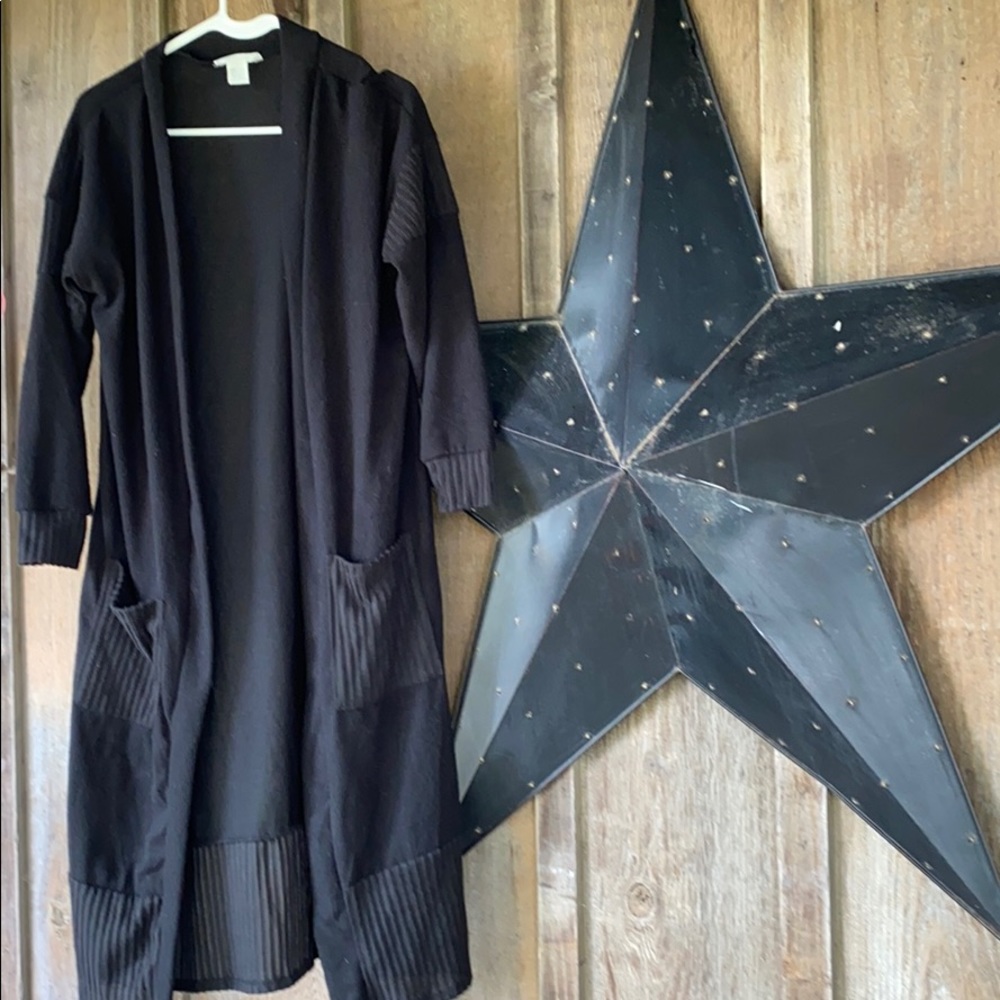 Caslon black long caridgan size Small